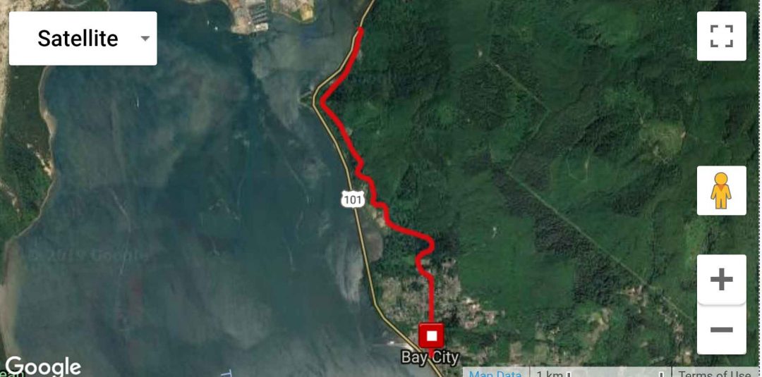 Bay City to Garibaldi Old Hwy 5.59 miles out & back