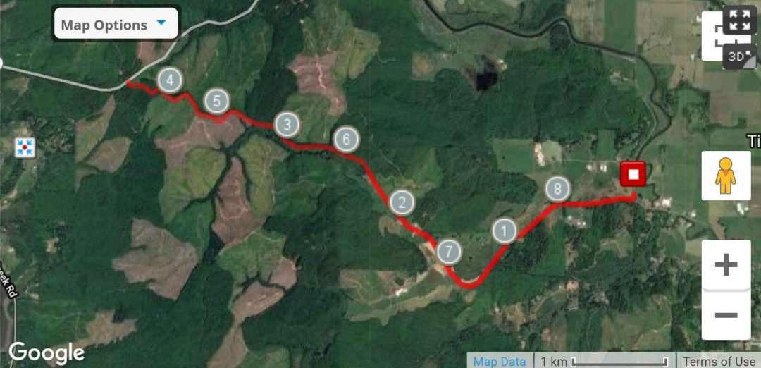 Dump Rd. West on Eckloff Rd. 8.1 miles out & back